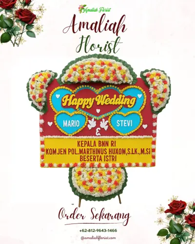 Karangan Papan Bunga Pernikahan cibiru